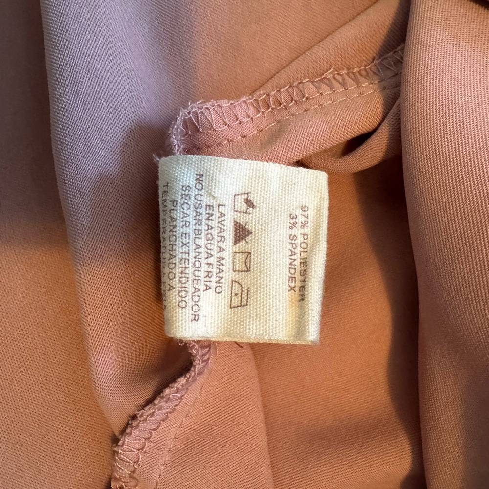 Mystree Satin Button Down Shirt in Blush - Picture 4 of 10